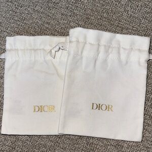 Dior jewelry or makeup dustbag set of 2